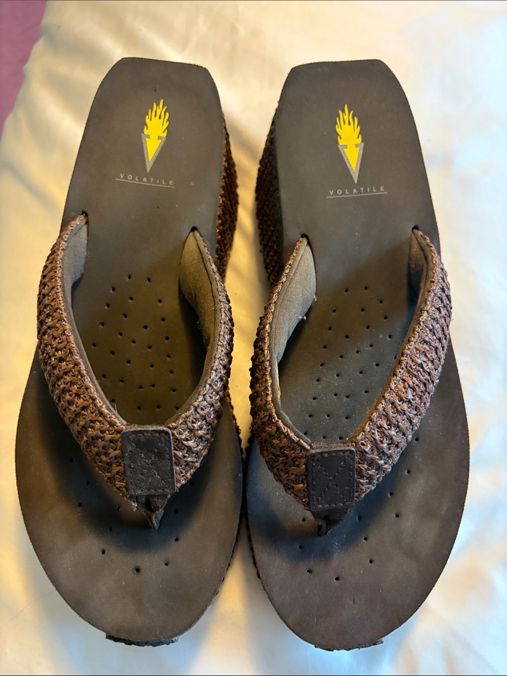 Volatile Women’s Brown Woven Thong Sandals